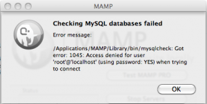 MAMP Error msg Mamp Error Msg